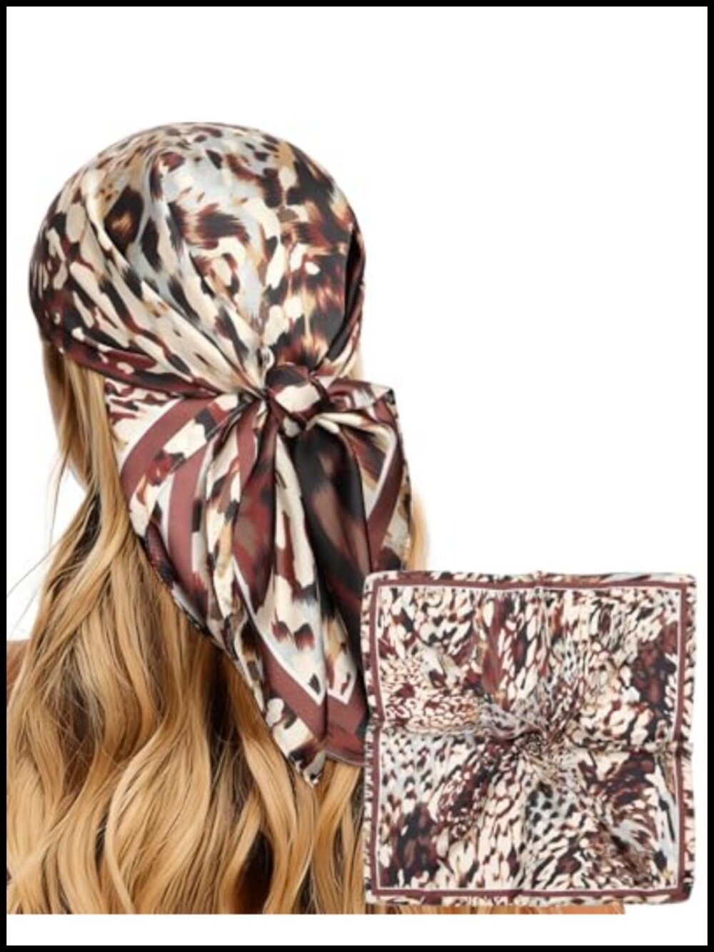 Satin Square Head Scarf 27.5in Hair Wrap Bandana Neck Scarf